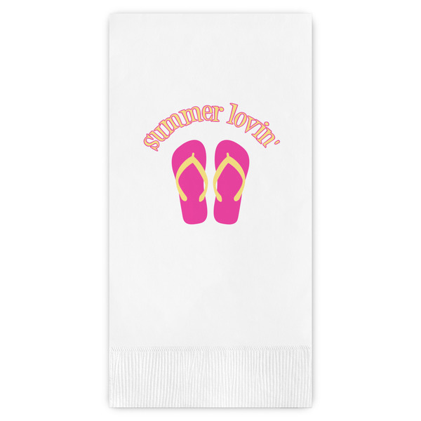 Custom FlipFlop Guest Napkins - Full Color - Embossed Edge (Personalized)