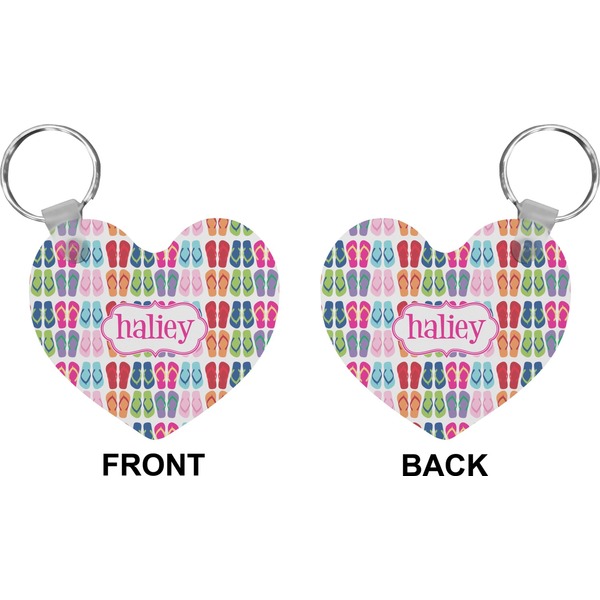 FlipFlop Heart Keychain (Front + Back)
