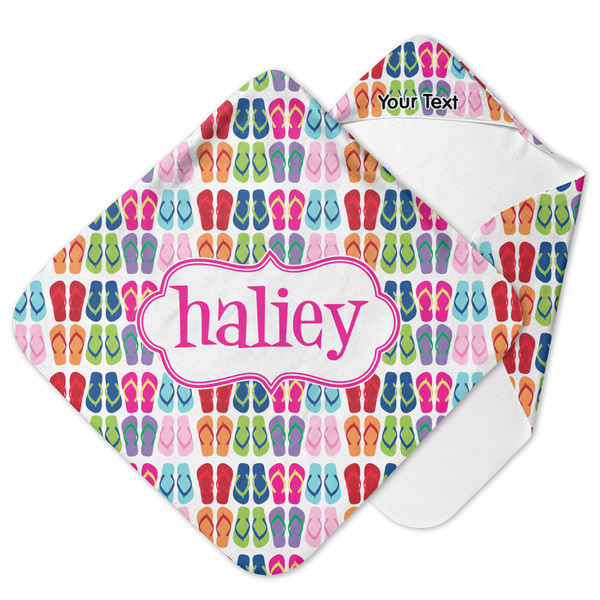 Custom FlipFlop Hooded Baby Towel (Personalized)