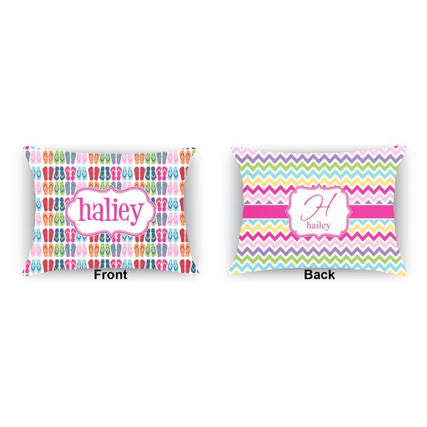 FlipFlop  Indoor Rectangular Burlap Pillow (Front and Back)