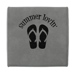 FlipFlop Jewelry Gift Box - Engraved Leather Lid (Personalized)