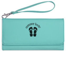 FlipFlop Ladies Leatherette Wallet - Laser Engraved- Teal (Personalized)