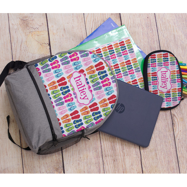 FlipFlop Large Backpack - Gray - With Stuff