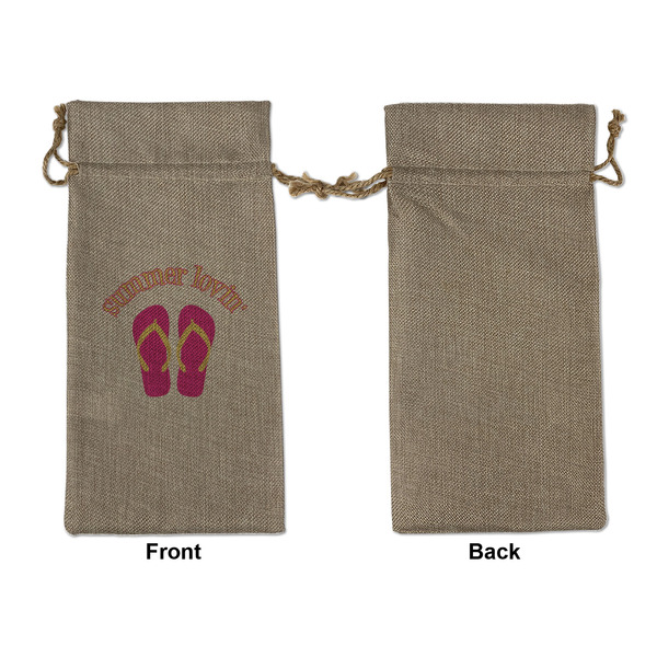 FlipFlop Large Burlap Gift Bags - Front Approval