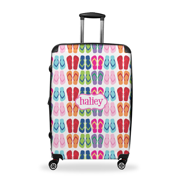 Custom FlipFlop Suitcase - 28" Large - Checked w/ Name or Text