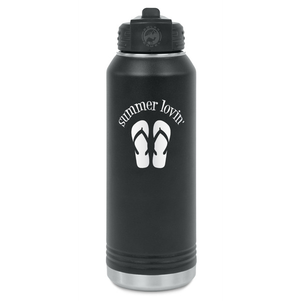 Custom FlipFlop Water Bottle - Laser Engraved - Front (Personalized)