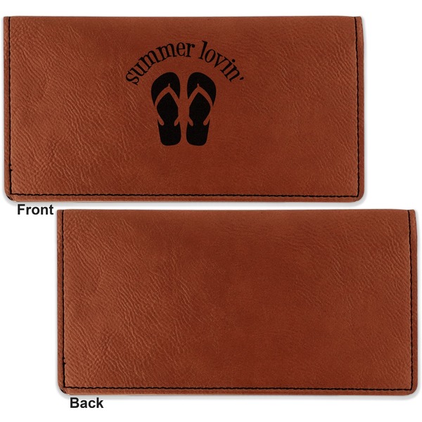FlipFlop Leather Checkbook Holder Front and Back Single Sided - Apvl