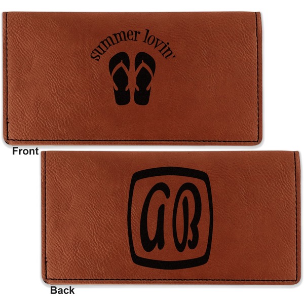 FlipFlop Leather Checkbook Holder Front and Back