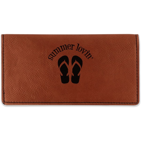 Custom FlipFlop Leatherette Checkbook Holder - Double Sided (Personalized)