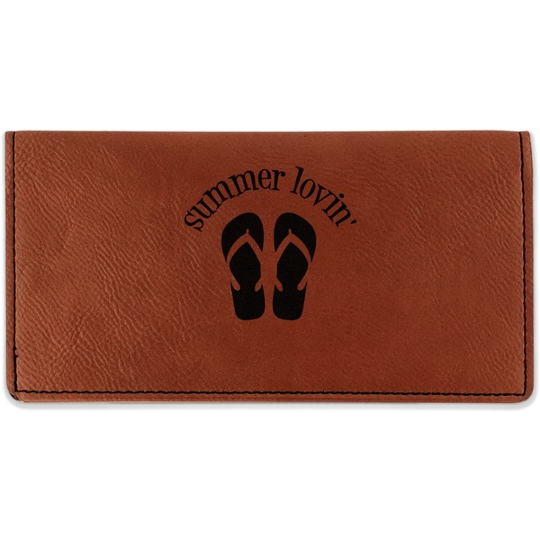 Custom FlipFlop Leatherette Checkbook Holder - Single Sided (Personalized)