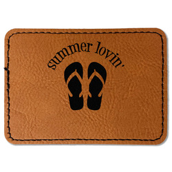 FlipFlop Faux Leather Iron On Patch - Rectangle (Personalized)