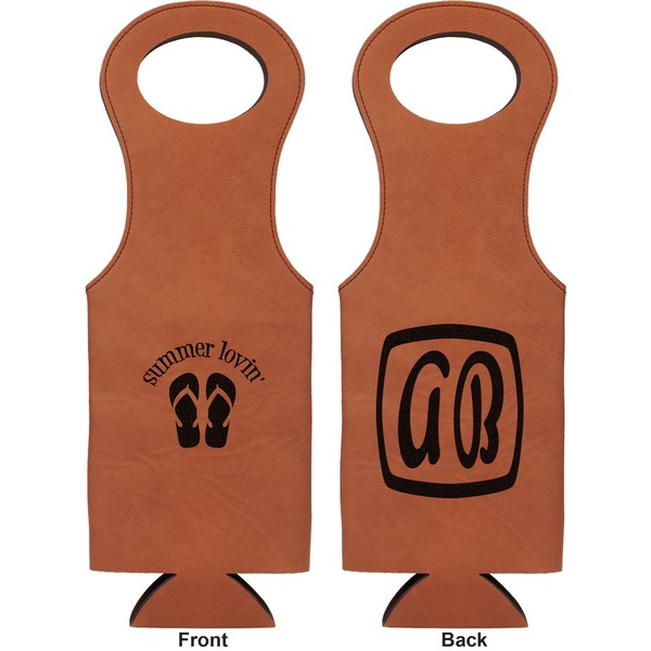 FlipFlop Leatherette Wine Tote Double Sided - Front and Back