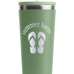 FlipFlop RTIC Everyday Tumbler with Straw - 28oz - Light Green - Single-Sided (Personalized)