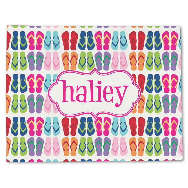 Custom FlipFlop Single-Sided Linen Placemat - Single w/ Name or Text
