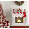 FlipFlop Linen Stocking w/Red Cuff - Fireplace (LIFESTYLE)