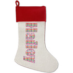 FlipFlop Red Linen Stocking (Personalized)