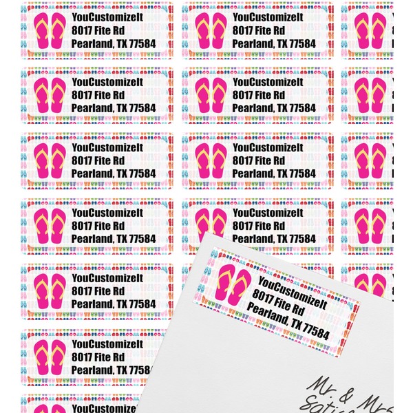 FlipFlop Mailing Label on Envelope - Multiple Labels