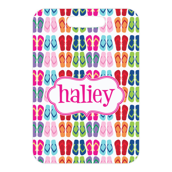 FlipFlop Metal Luggage Tag - Front Without Strap