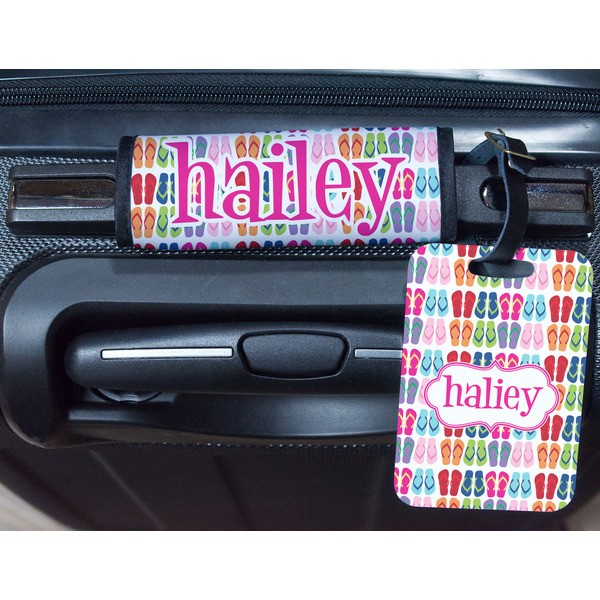 FlipFlop Metal Luggage Tag & Handle Wrap - In Context