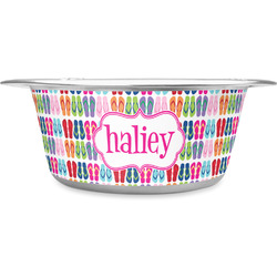 FlipFlop Stainless Steel Dog Bowl - Medium (Personalized)