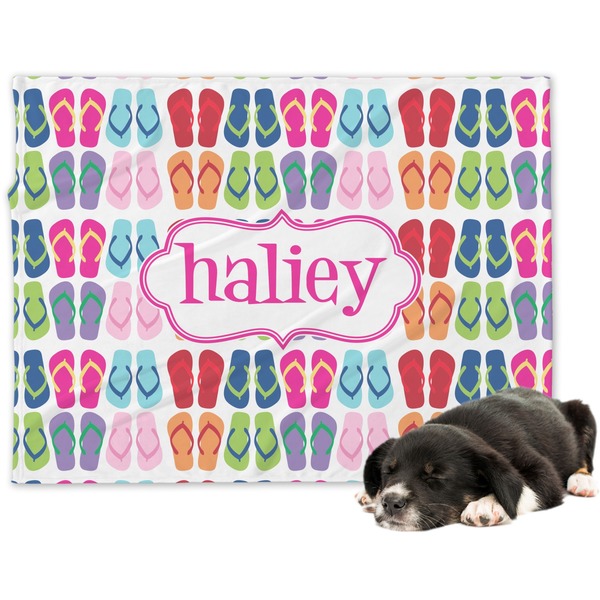 Custom FlipFlop Dog Blanket - Large (Personalized)