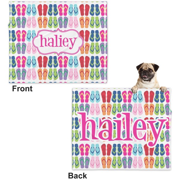FlipFlop Microfleece Dog Blanket - Large- Front & Back