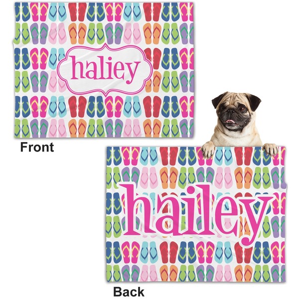 FlipFlop Microfleece Dog Blanket - Regular - Front & Back