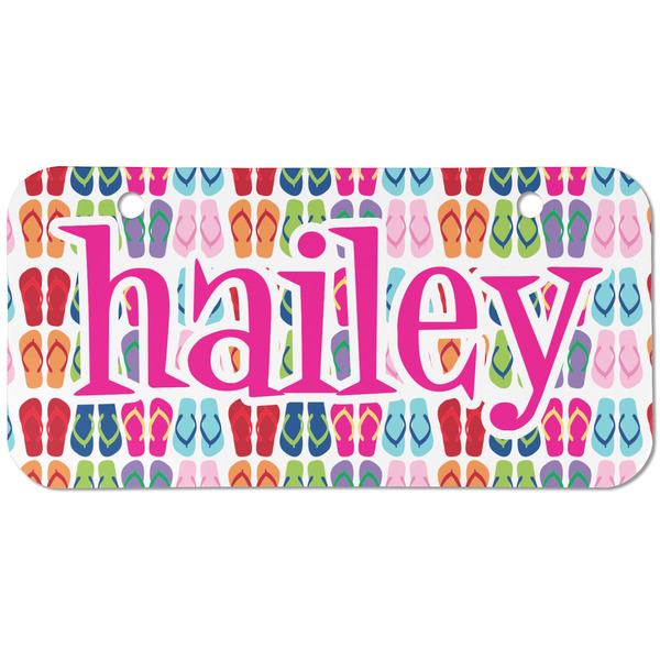Custom FlipFlop Mini/Bicycle License Plate (2 Holes) (Personalized)