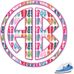 FlipFlop Monogram Iron On Transfer - Up to 9"x9" (Personalized)