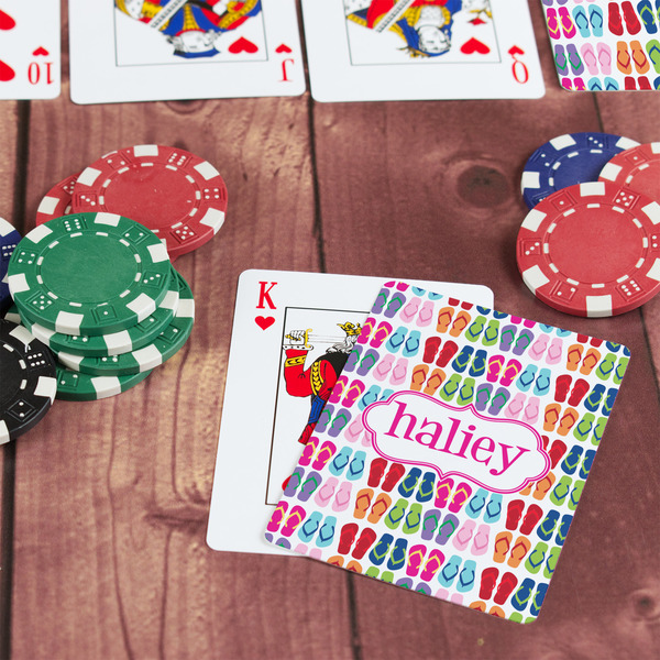 FlipFlop On Table with Poker Chips