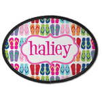 FlipFlop Iron On Oval Patch w/ Name or Text