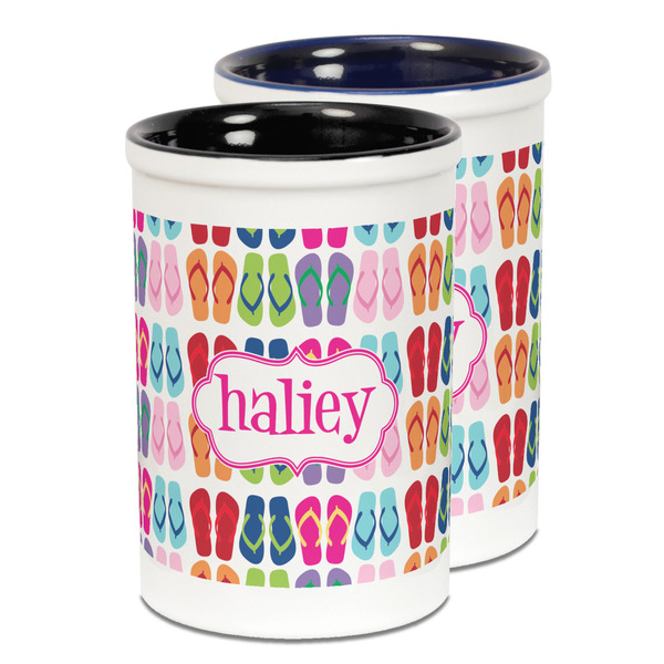 Custom FlipFlop Ceramic Pencil Holder - Large