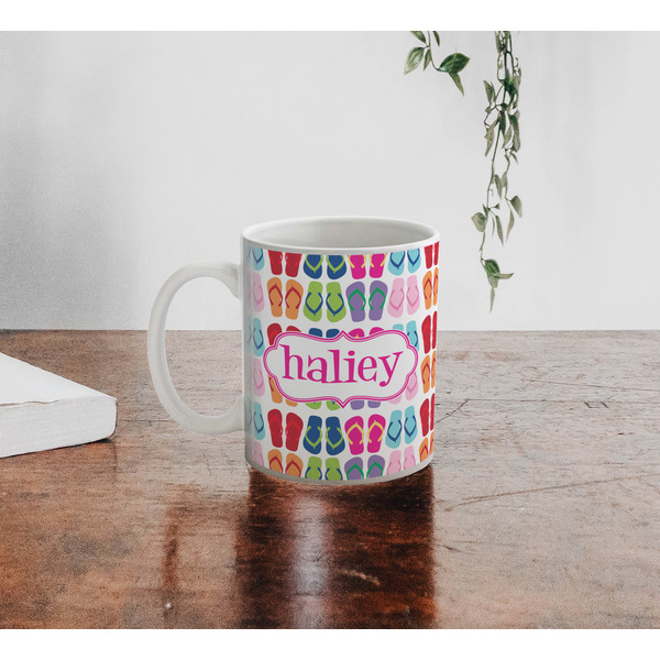 FlipFlop Personalized Coffee Mug - Lifestyle
