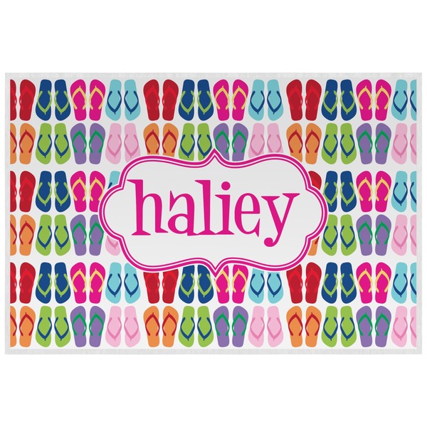 Custom FlipFlop Laminated Placemat w/ Name or Text