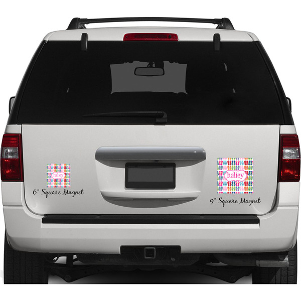 FlipFlop Personalized Square Car Magnets on Ford Explorer