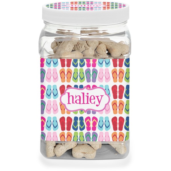 Custom FlipFlop Dog Treat Jar (Personalized)