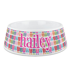 FlipFlop Plastic Dog Bowl (Personalized)