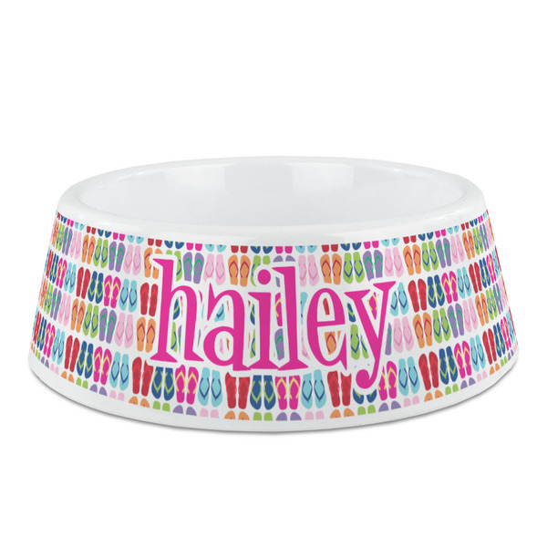 Custom FlipFlop Plastic Dog Bowl - Medium (Personalized)