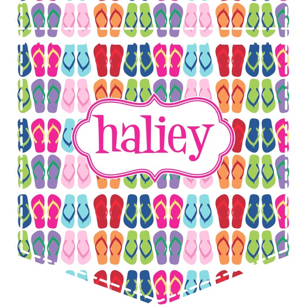 Custom FlipFlop Iron On Faux Pocket (Personalized)