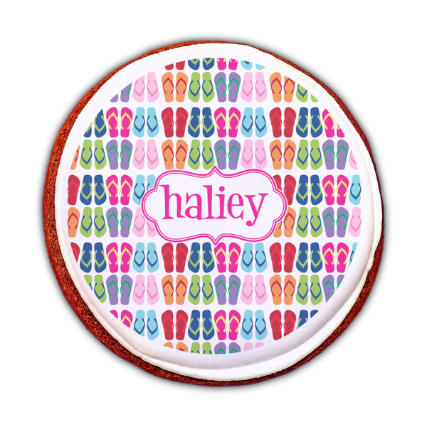 FlipFlop Printed Icing Circle - Medium - On Cookie