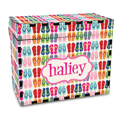 FlipFlop Wood Recipe Box - Full Color Print (Personalized)
