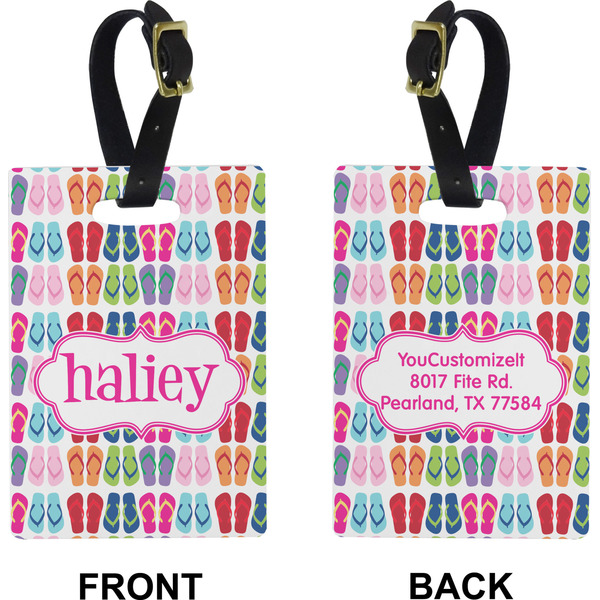 FlipFlop Rectangle Luggage Tag (Front + Back)