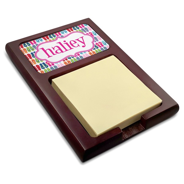 Custom FlipFlop Red Mahogany Sticky Note Holder (Personalized)