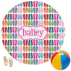 FlipFlop Round Beach Towel (Personalized)