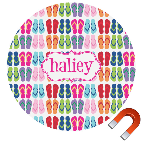 Custom FlipFlop Round Car Magnet - 10" (Personalized)
