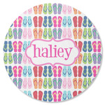 FlipFlop Round Rubber Backed Coaster (Personalized)
