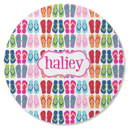FlipFlop Round Rubber Backed Coaster (Personalized)