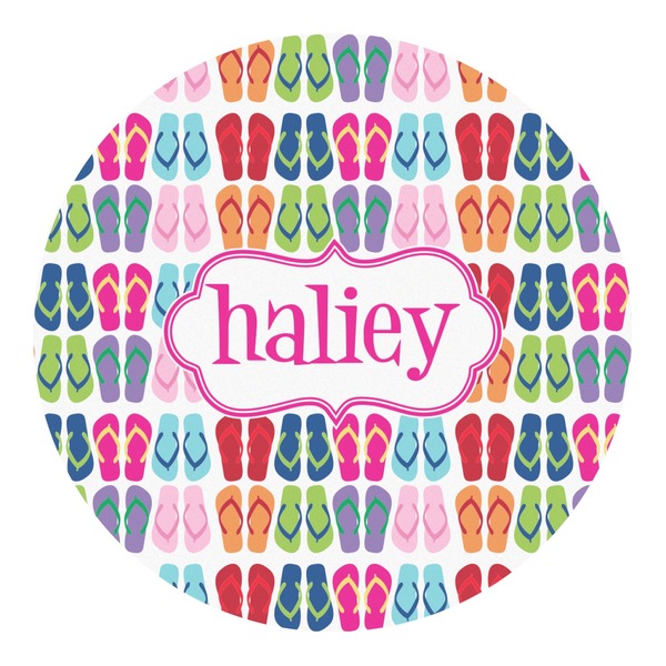 Custom FlipFlop Round Decal - Large (Personalized)