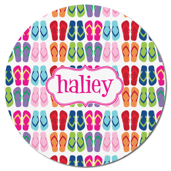 FlipFlop Round Fridge Magnet - FRONT