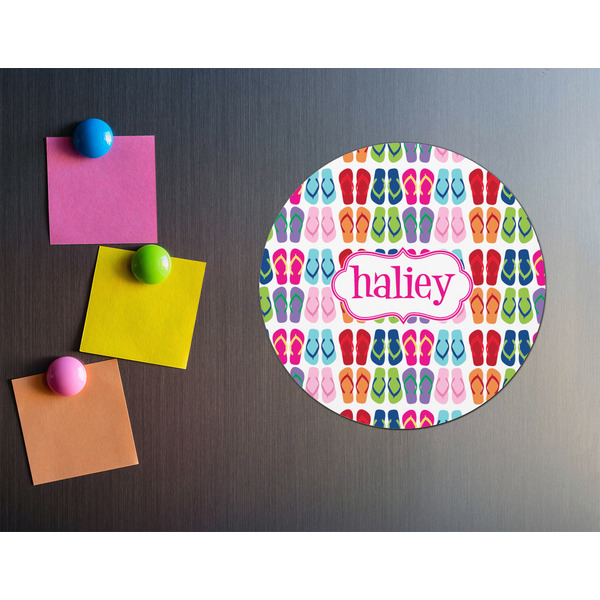 FlipFlop Round Fridge Magnet - LIFESTYLE